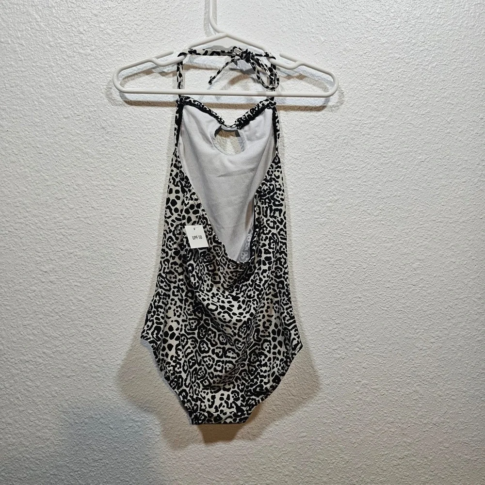 Joe Boxer Black and white Animal‎ Print Girls One Piece Swimsuit Size 4/5